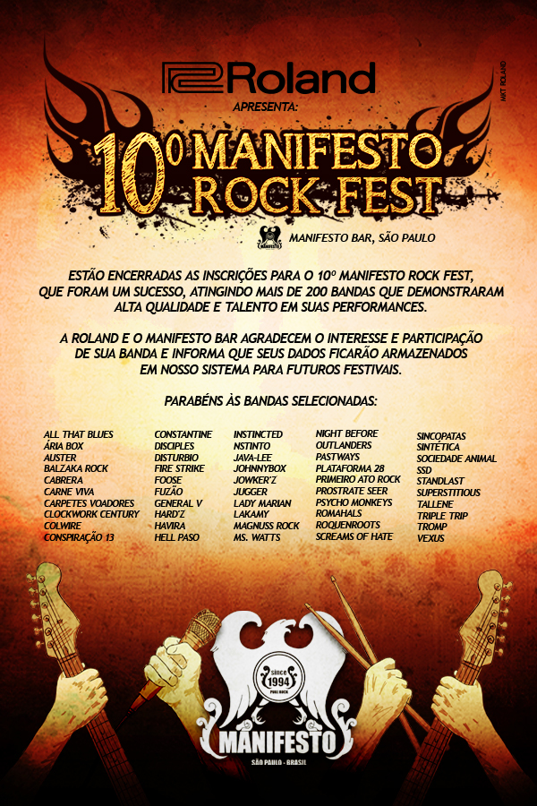 MANIFESTO ROCK: PROGRAMAÇÃO DO FESTIVAL ATÉ O TUCUPI 2010